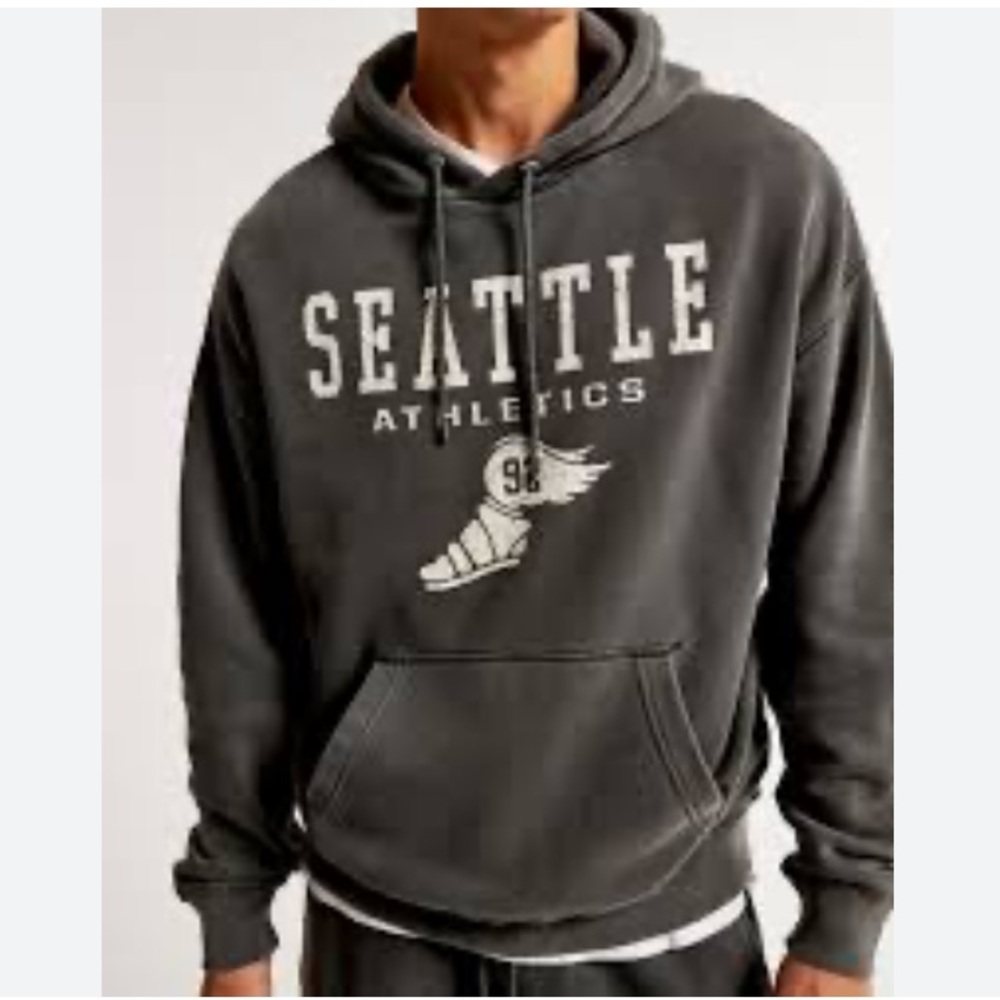 Abercrombie & Fitch Small Seattle Athletics Oversized Hoodie Soft AF Essentials
